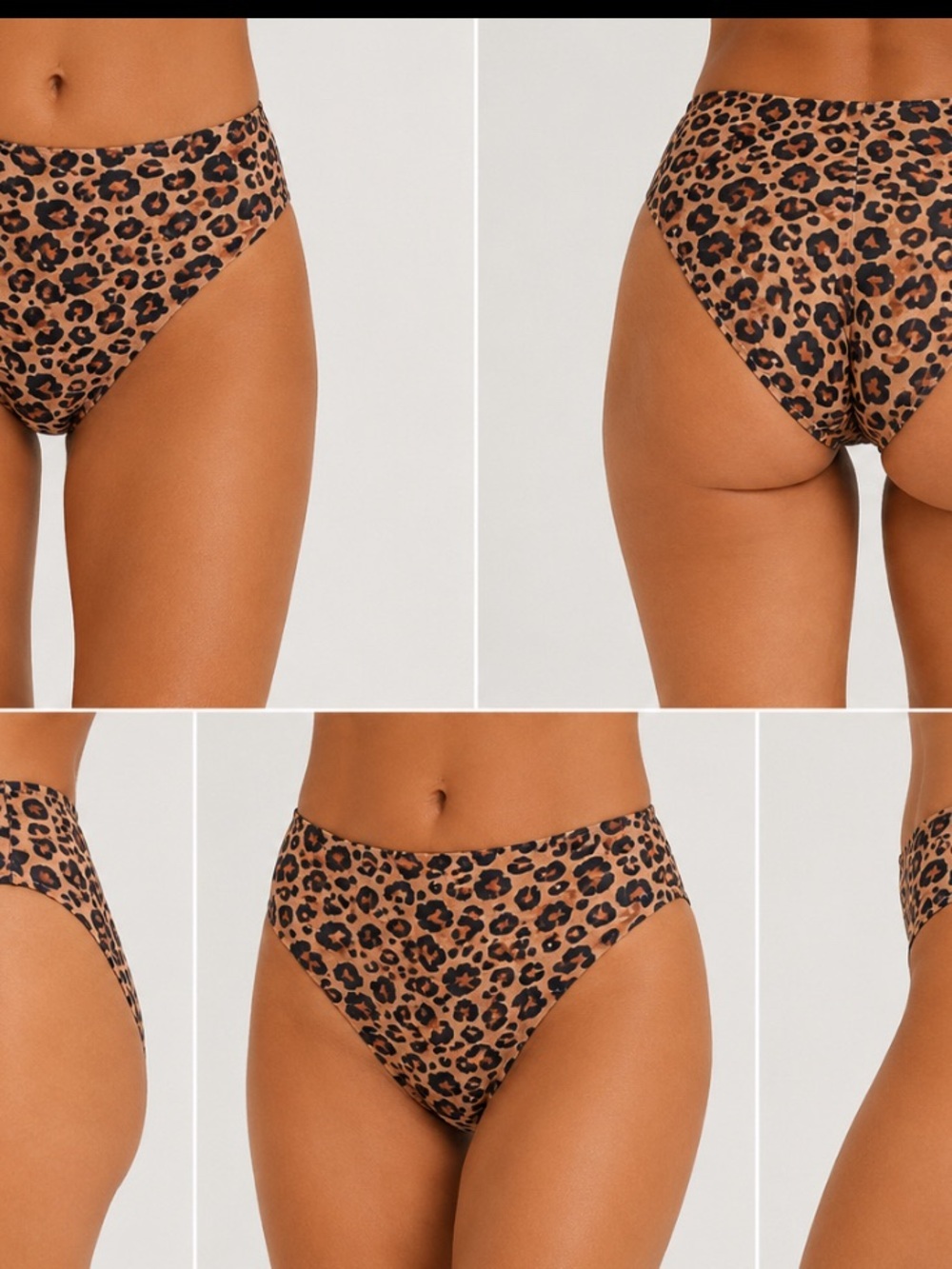 Shade & Shore Leopard-Print High-Cut Kids Bottoms - Brown